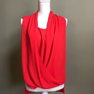 Vince Camuto orange/red cowl neck tank top